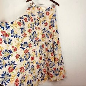 DENIM & SUPPLY RL Womans Floral Maxi Skirt Tiered Ruffle Size Medium